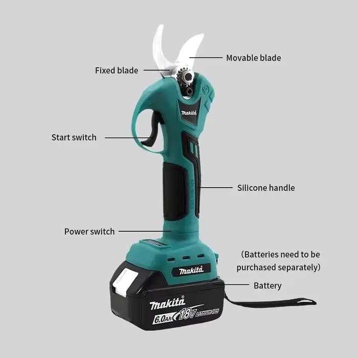 Sécateur de jardin Makita 18V, outil professionnel sans fil, ciseaux d'électricien, cisailles de taille, outils de découpe sans fil