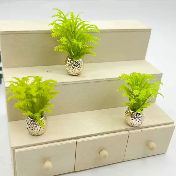 Mini plantes en pot pour maison de poupée 1:12