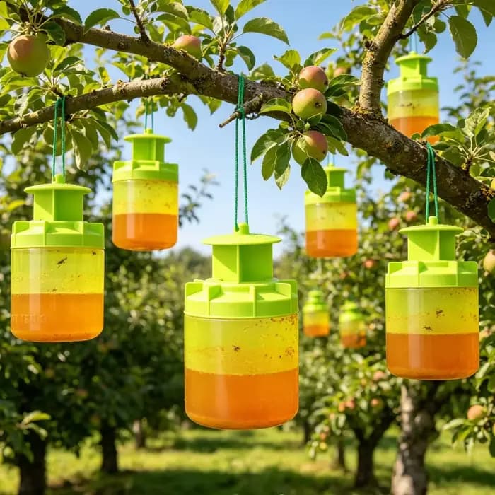 Pièges à mouches suspendus en bouteille avec poudre attrape-mouches