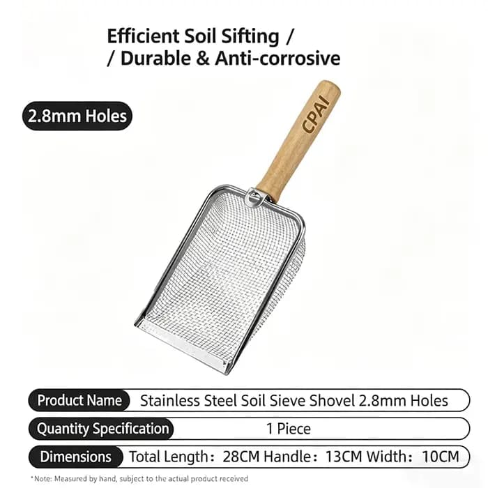 Pelle tamiseur en acier inoxydable