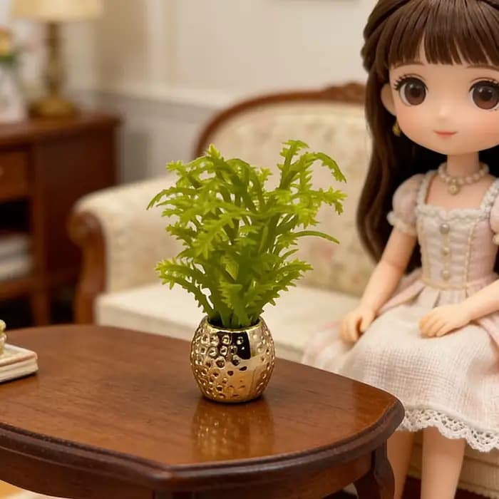 Mini plantes en pot pour maison de poupée 1:12