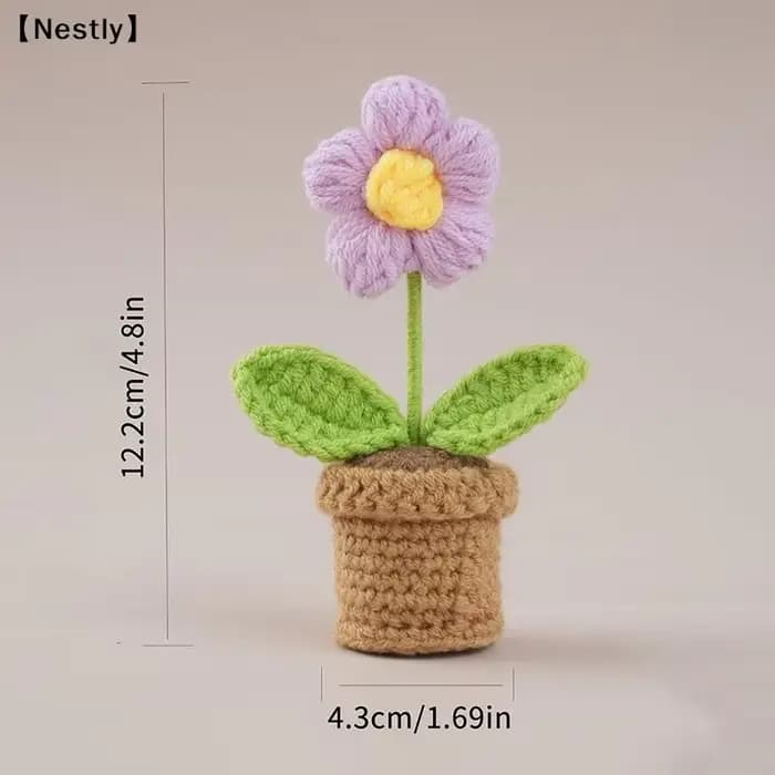 Joli pot de fleurs au crochet tressé à la main