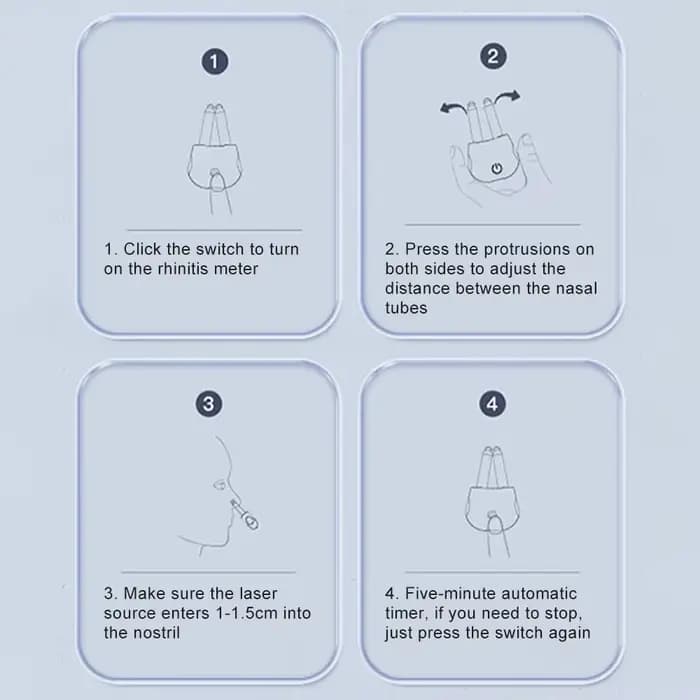 Appareil de photothérapie nasale intelligent, appareil nasal de thérapie infrarouge pour la rhinite chronique/démangeaisons/soin du nez corné