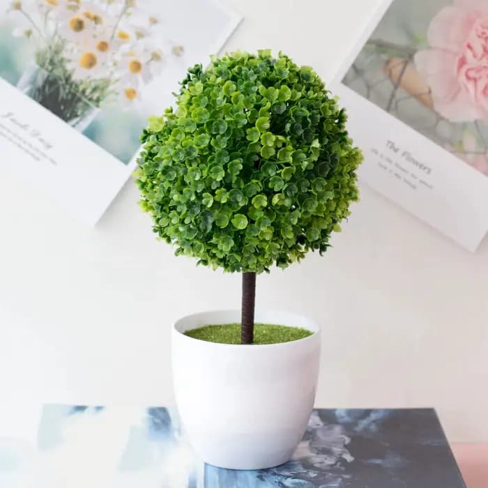 Boule de neige artificielle bonsaï arbre plante en pot pour la maison bureau mariage et Festival décor réaliste Mini ornement en pot