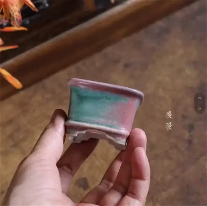 Pot à bonsaï émaillé en céramique