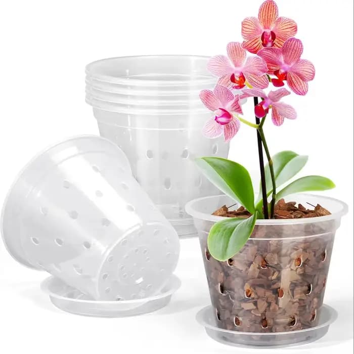 Pot d'orchidée Transparent 4/5/6/7 pouces