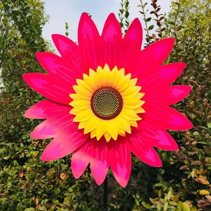 Décoration de jardin : Moulin à vent tournesol rotatif