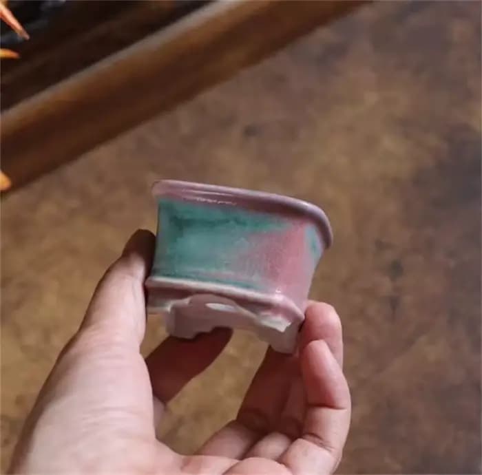 Pot à bonsaï émaillé en céramique