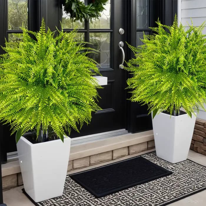 2 pièces - Plante artificielle de fougère de Boston réaliste de 44 cm