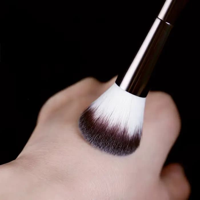 Pinceau de maquillage, pinceau à poudre, pinceau à blush, pinceau à poudre libre, manche métallique professionnel exquis, design à double tête, avec boîte