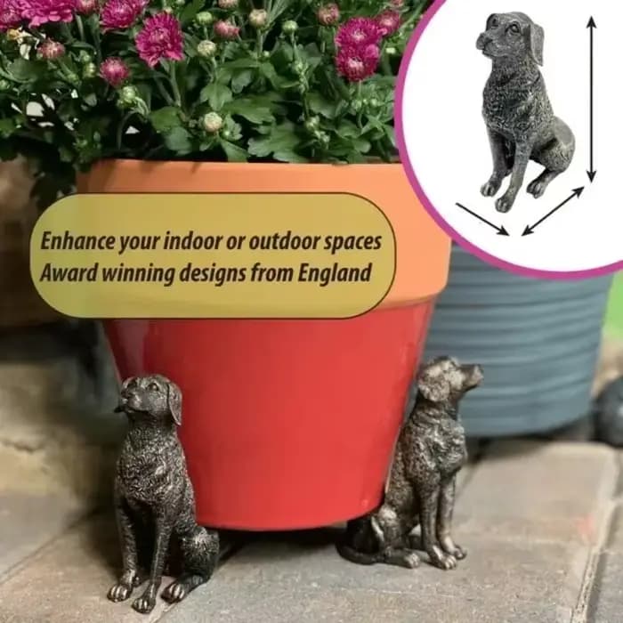 3 pièces Pot de fleur pieds support forme animale chat chien Pots de plantes Risers Pad extérieur jardin résine Pot pied plante bonsaï supports