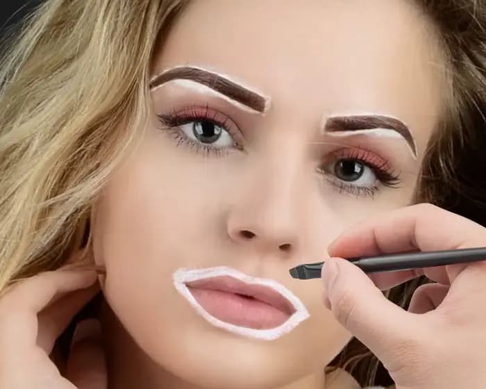 Pâte de Pigment 20g Blanc/Rose pour Tatouage, Maquillage Permanent, Dessin et Marquage des Sourcils et des Lèvres, Outil de Positionnement du Contour