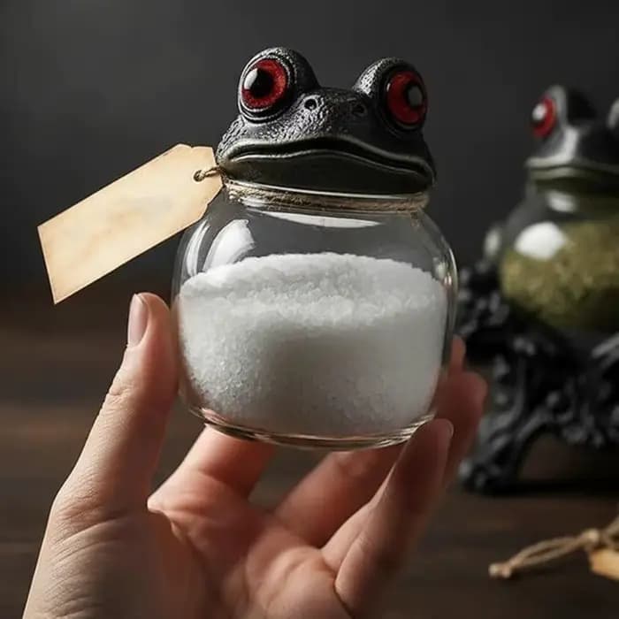 Pot à épices multifonctionnel en verre transparent en forme de grenouille amusante