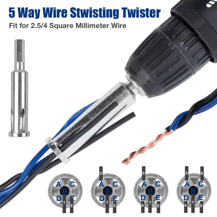 Lot de 3 outils multifonctions pour torsader les fils électriques, professionnels, économiques et durables, connecteur à torsion rapide, pour perceuse électrique, artefact d'électricien