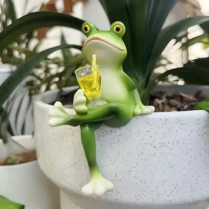 Pot de fleur suspendu en forme de grenouille
