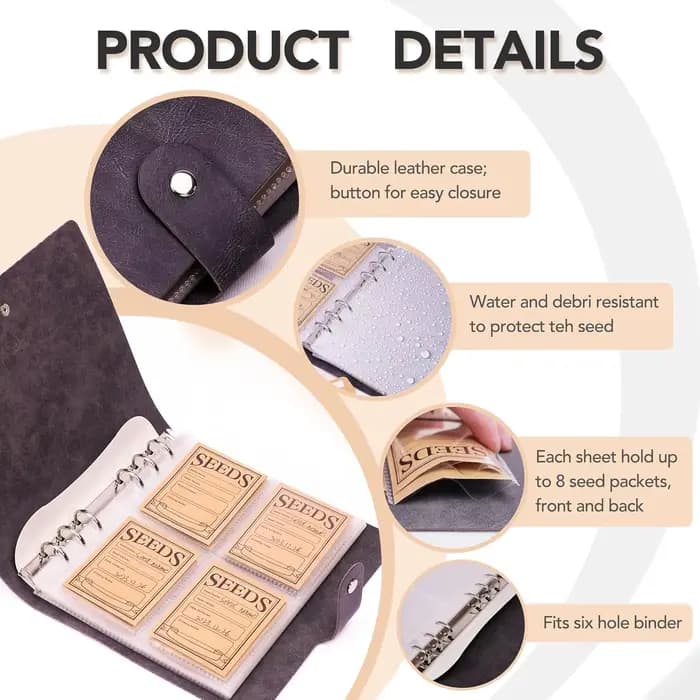 1 ensemble de carnets de rangement pour graines de jardin