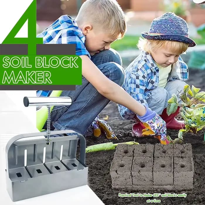 Outil manuel de fabrication de blocs de terre pour semis de 2 pouces
