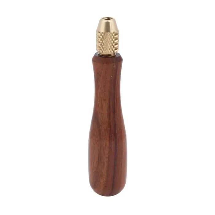 Manche de lime en bois massif avec mandrin en laiton pour petites limes