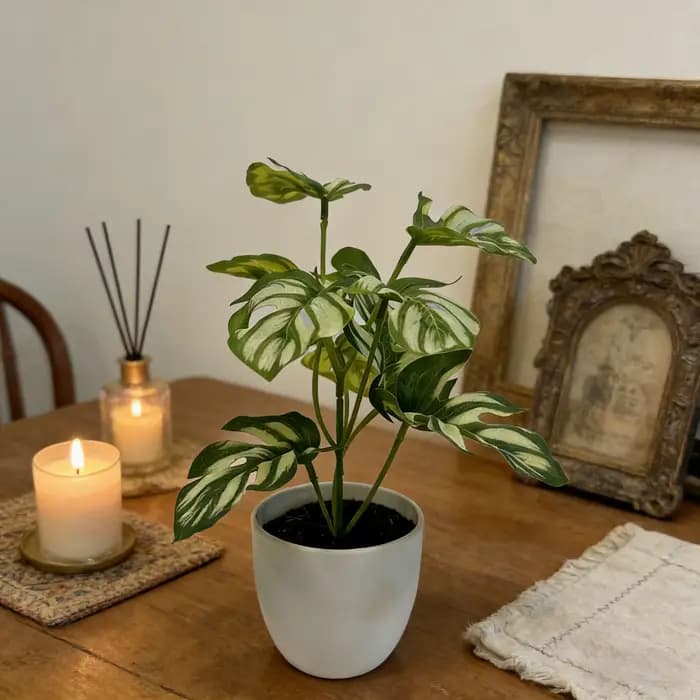 Plante artificielle Monstera réaliste en pot de 20 cm (7