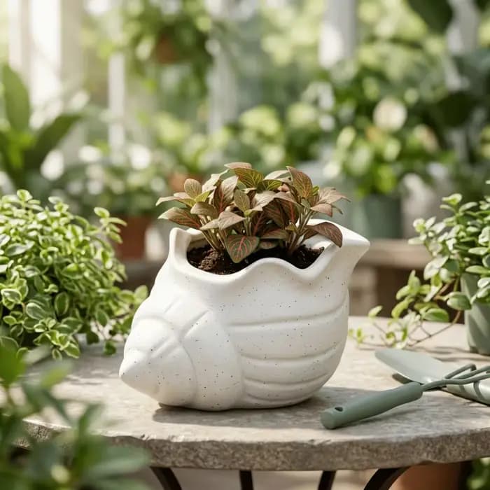 Pot de fleurs amusant en forme de conque imprimé en 3D