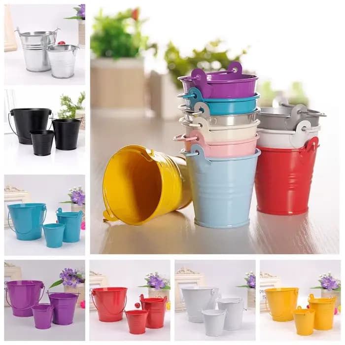 Pot de fleur en fer blanc vintage