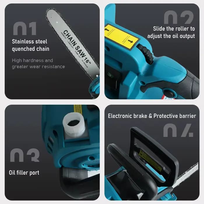 Scie à chaîne électrique sans fil 16 pouces (pour Makita)