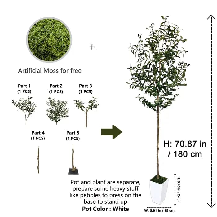 Arbre d'olivier artificiel de 120-180 cm, ornement d'intérieur et d'extérieur, plante artificielle pour la maison, le jardin, le balcon, la décoration du salon