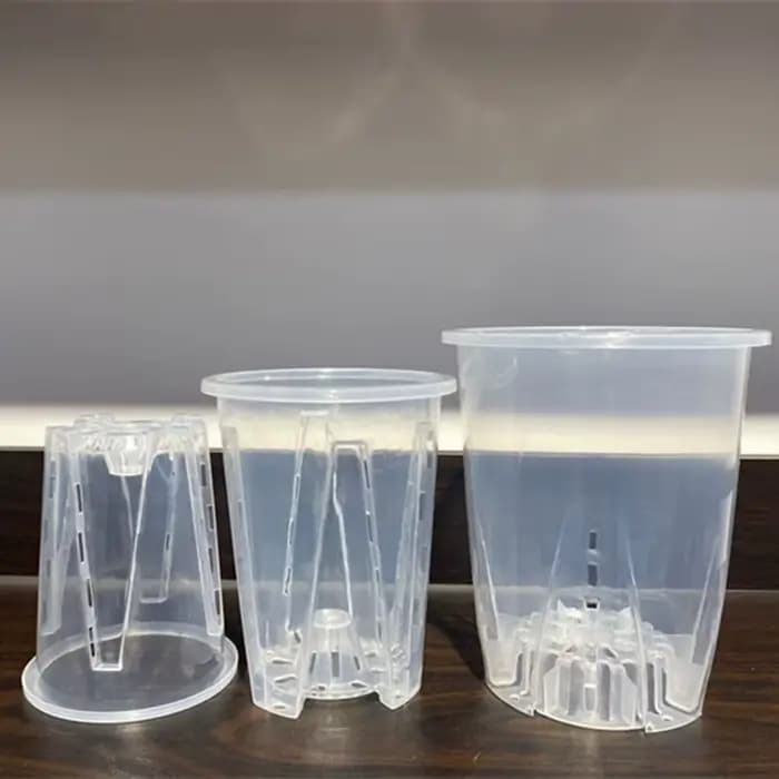 Pot de fleurs transparent respirant pour le contrôle des racines