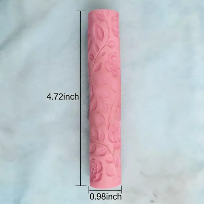 Rouleau de texture en relief motif floral Rose Sauvage pour poterie DIY