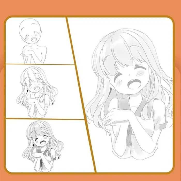 Personnages d'anime peint à la main tutoriel livre croquis bande dessinée fille garçon Art copie livre de pratique étude pratique dessin livre