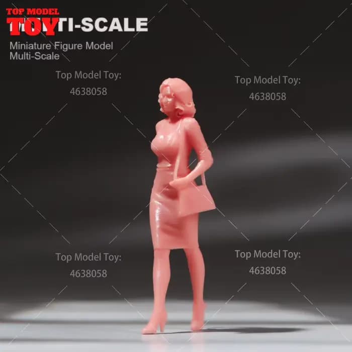 Miniatures peintes 1/64 1/87 1/18 1/24 1/43, femme Mature qui marche, scène féminine, poupées non peintes, modèle pour voitures, véhicules, jouet
