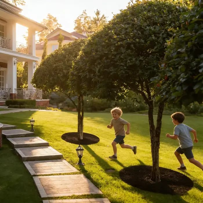 Tapis de paillage non tissé robuste et réutilisable pour arbres