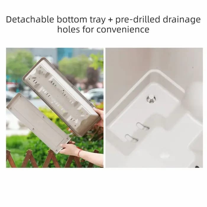 Lot de 3 jardinières rectangulaires en résine