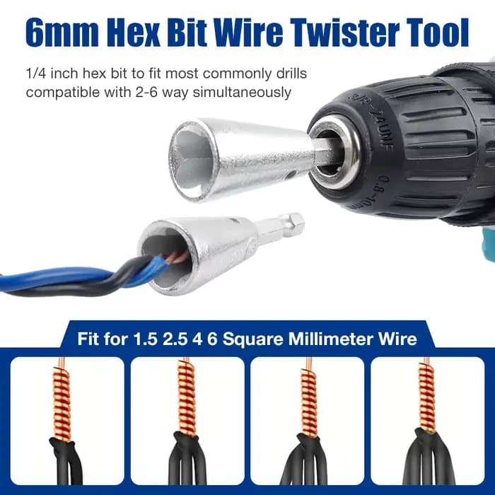Lot de 3 outils multifonctions pour torsader les fils électriques, professionnels, économiques et durables, connecteur à torsion rapide, pour perceuse électrique, artefact d'électricien