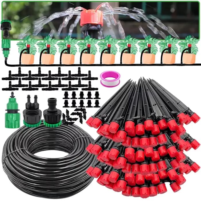 Kit de système d'arrosage automatique d'irrigation goutte-à-goutte de jardin, arroseur 1/4 ''13CM pour Pot de bonsaï, plante, fleur, serre végétale