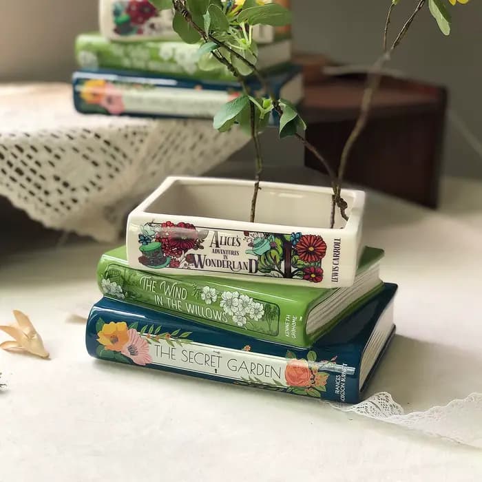 Pot de fleurs vintage en céramique