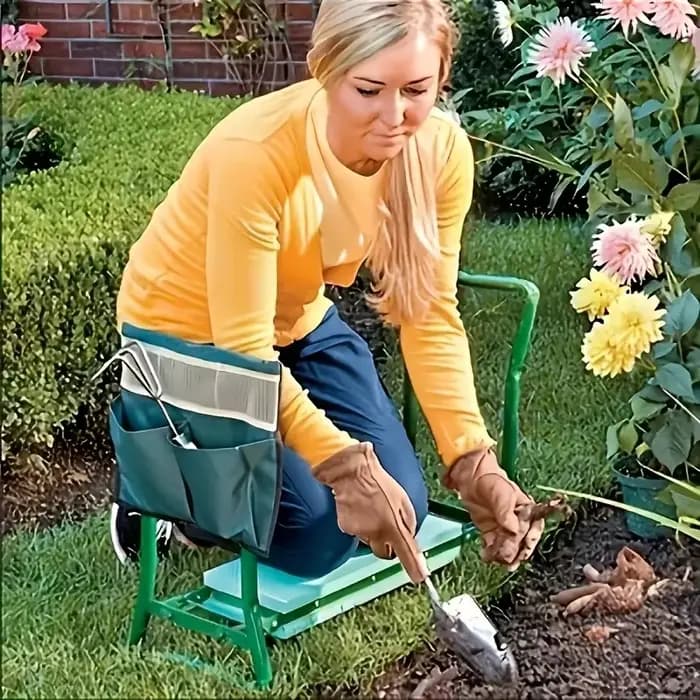 Coussin pliable pour s'agenouiller dans le jardin - 3 poches antidérapantes portables