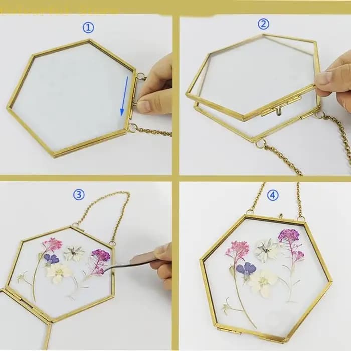X7XD – cadre fleurs pressées en verre