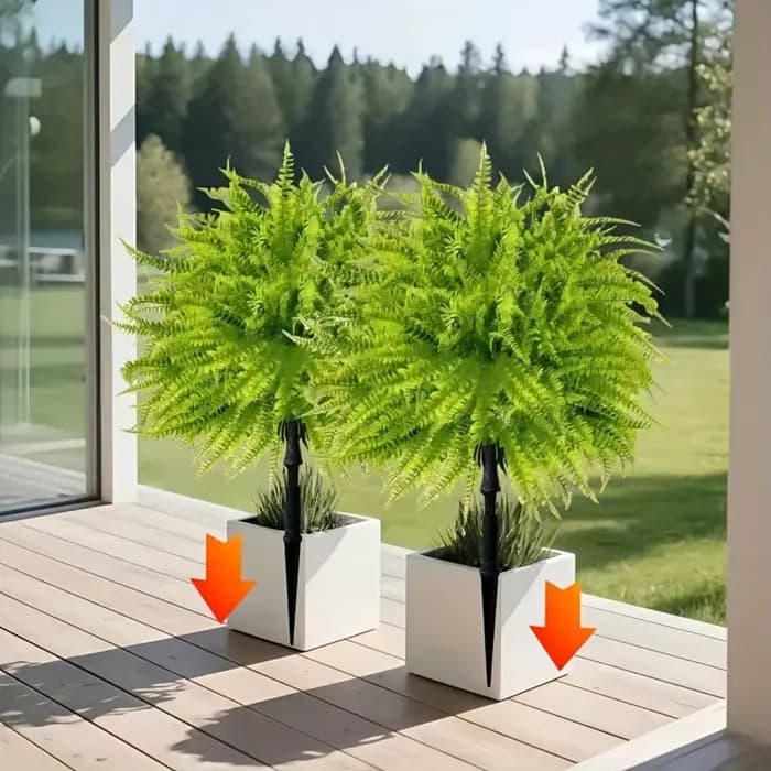 2 pièces - Plante artificielle de fougère de Boston réaliste de 44 cm