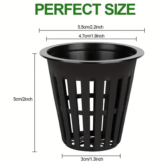 24/48 pièces Pots en filet perforé ronds de 2 pouces pour jardinage hydroponique