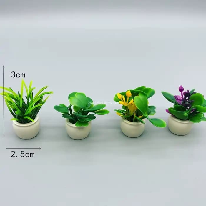 Mini Bonsaï Artificiel en Pot, Fausse Plante Succulente, Ornement de Verdure, Gnome de Jardin Dégradé