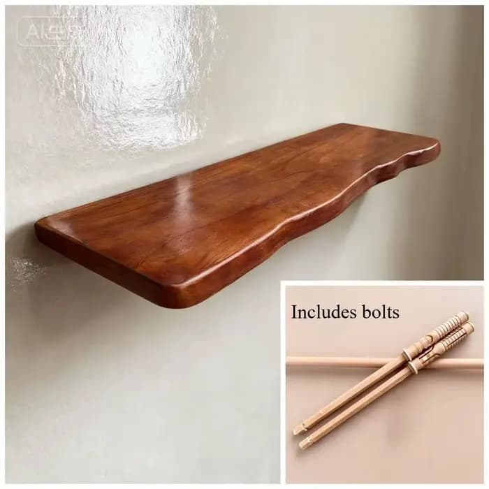 Étagères flottantes pour mur, étagères en bois de ferme, étagère à bord vivant avec grain naturel Unique pour salon, chambre à coucher, cuisine