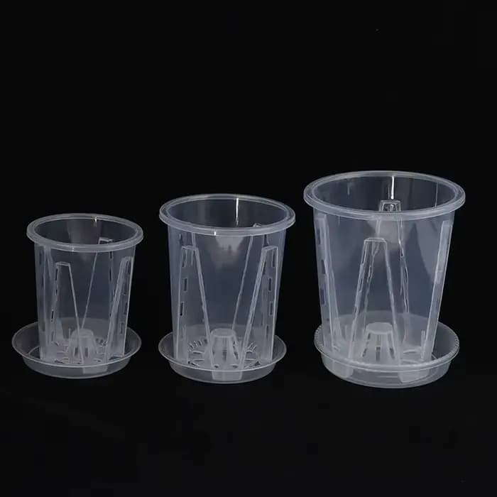 Pot de fleurs transparent respirant pour le contrôle des racines