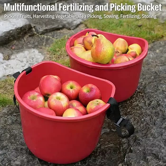Seau de cueillette de fruits ergonomique multifonctionnel, sac de transport pour la récolte, pour l'agriculture et le jardin en extérieur, support pratique pour engrais