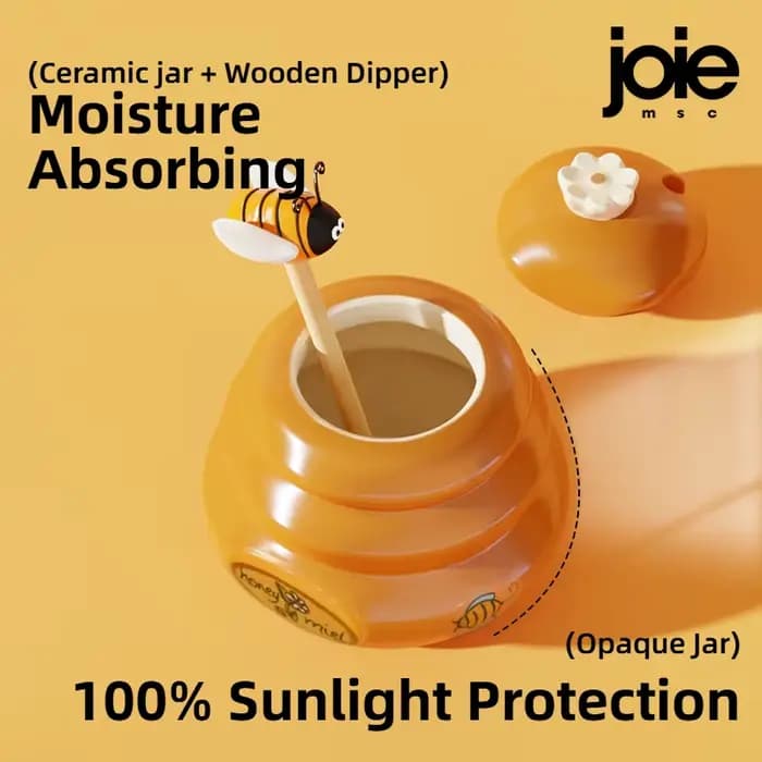 Joie – Pot à miel en céramique pour ruche et trempette en bois, avec couvercle, barre d'agitation pour pot à miel, fournitures, accessoires de cuisine
