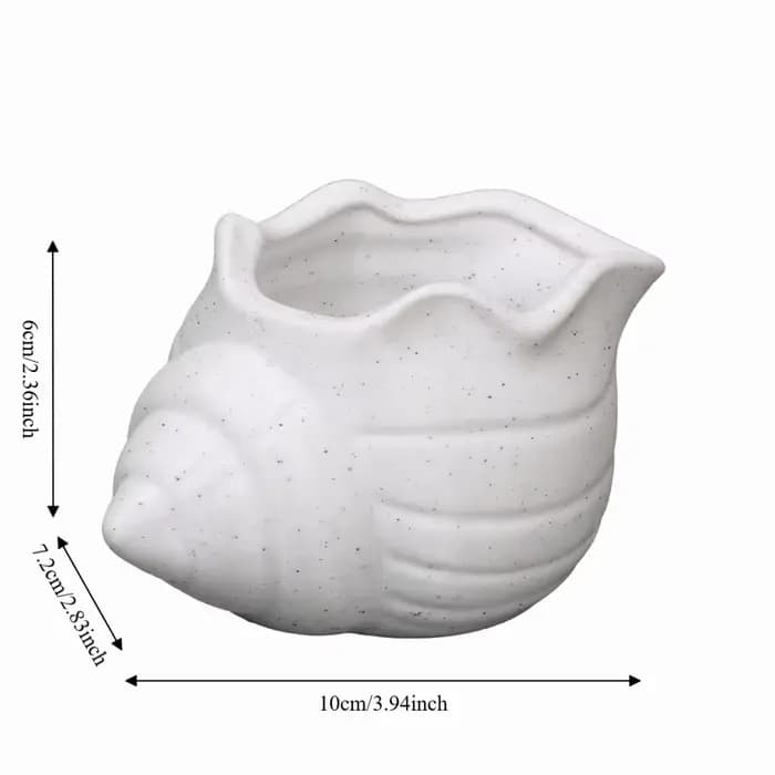 Pot de fleurs amusant en forme de conque imprimé en 3D