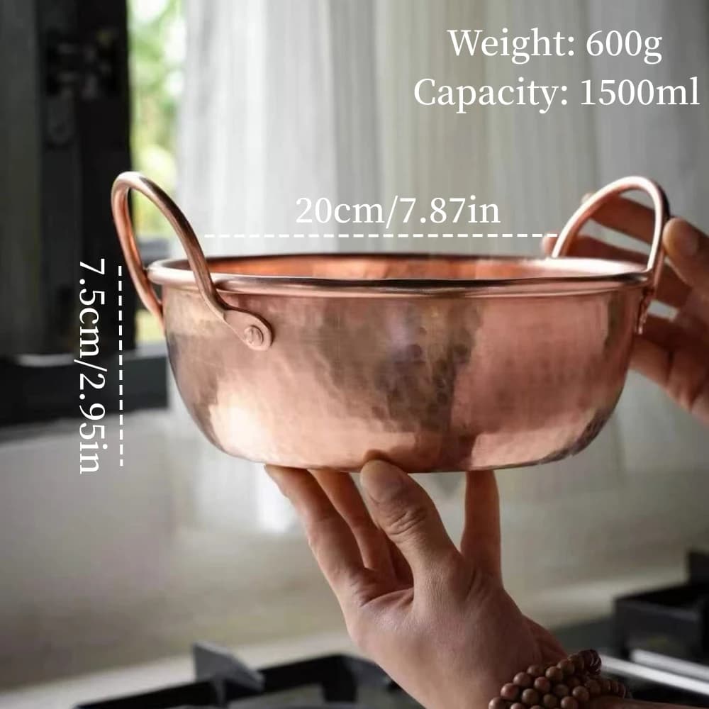Pot en cuivre Vintage, Pot alimentaire de Camping, ustensile de cuisine, mijoter et ragoût de pâtes,