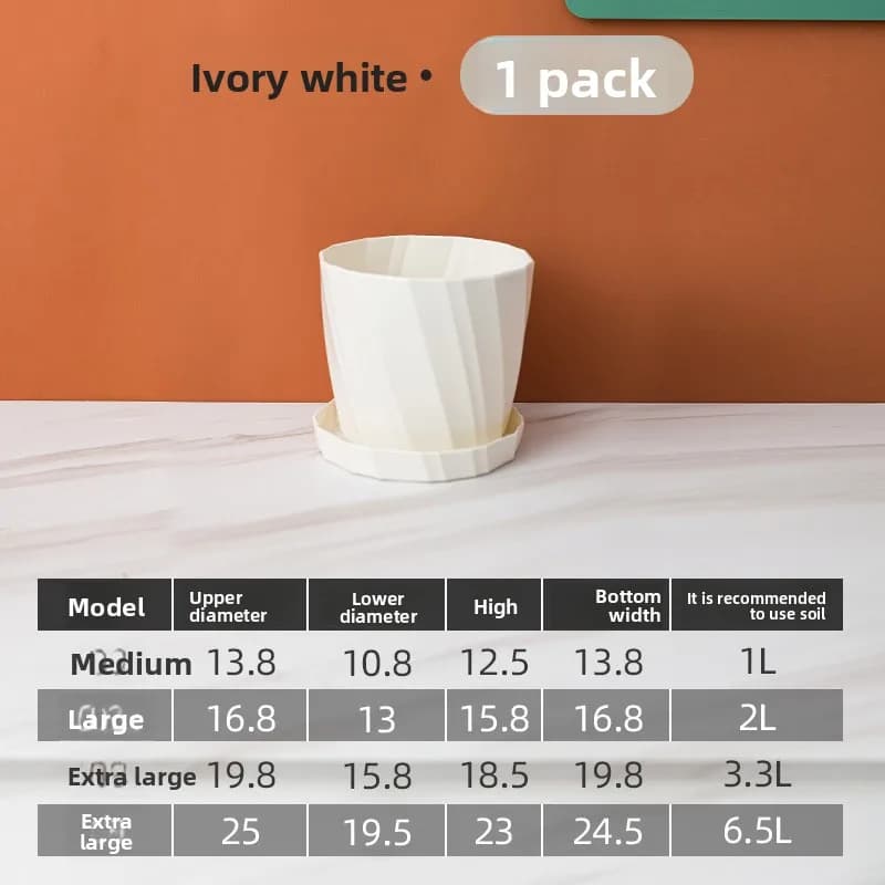 Pot de fleurs en résine et en plastique, de grande taille, respirant, créatif et élégant, idéal pour