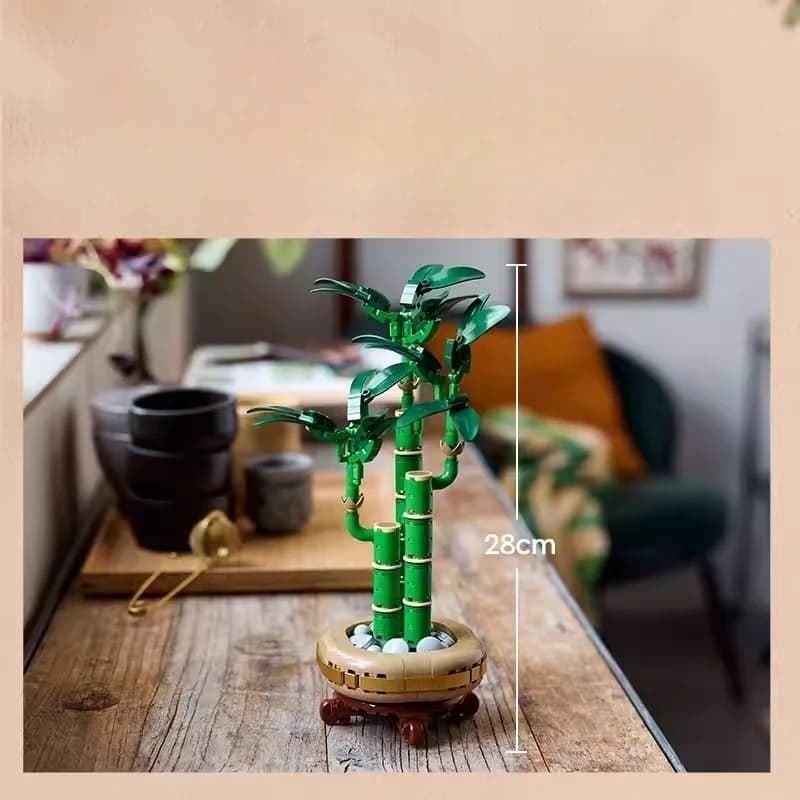 Modèle de plante en pot en bambou, ornement de bureau pour la maison, cadeau idéal pour les fêtes et