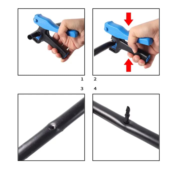 Perforateur de trous de poignée de jardin, 2 pièces, poinçon de tuyau d'irrigation pour goutteur, in